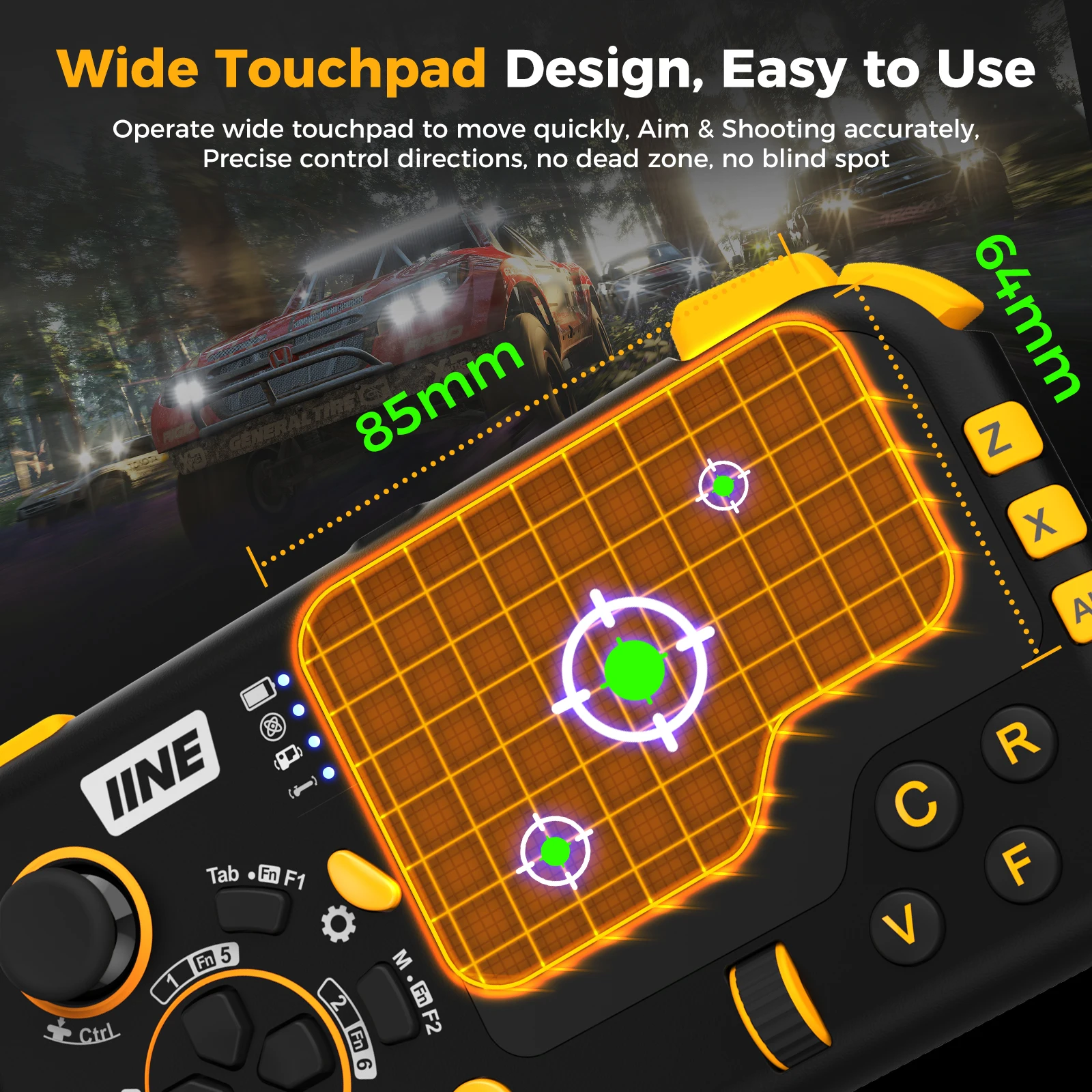 IINE Ungrade Wireless Mouse-Pad Controller As Keyboard and Mouse Combo Set with Touchpad