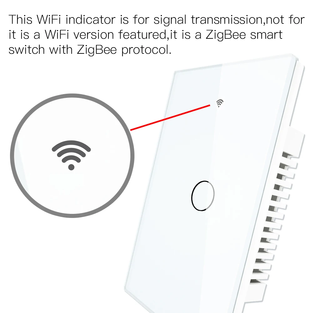 MOES ZigBee Touch Smart Light Switch With Neutral/No Neutral , US Wall Switch No Capacitor Smart Life/Tuya Works with Alexa