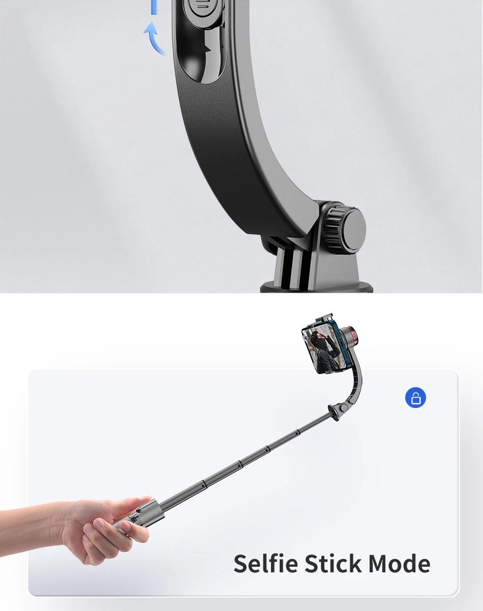 KEELEAD Selfie Stick Gimbal with Fill Light Extendable Bluetooth Remote Tripod for Samsung Xiaomi iPhone 14 Pro Max Smartphone