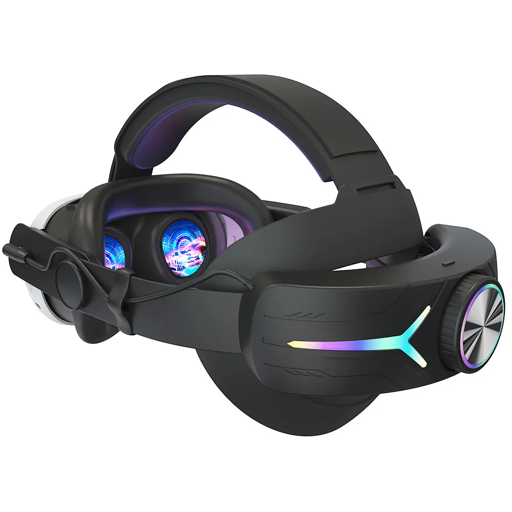 RGB Adjustable VR Head Strap For Meta Quest 3 Headsets 8000/6000mAh Battery Rechargeable Alternative Head Strap VR Accessories