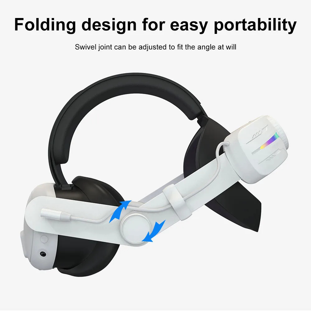 RGB Adjustable VR Head Strap For Meta Quest 3 Headsets 8000/6000mAh Battery Rechargeable Alternative Head Strap VR Accessories