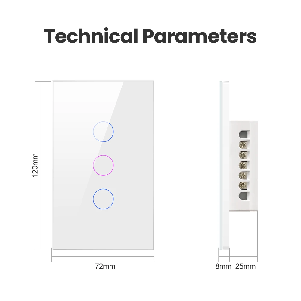 AVATTO Tuya ZigBee Smart Light Switch Remote Voice Control Wall 1/2/3/4 Gang Touch Sensor Switch Works With Alexa,Google Home